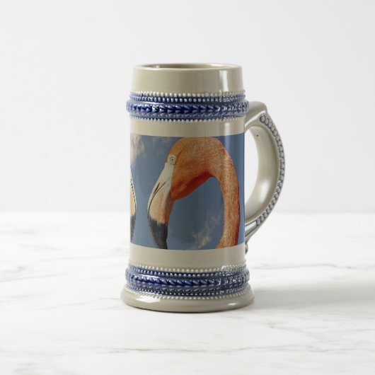 Caribische flamingo liefde hart bierpul (Voorkant rechts)