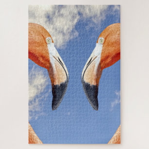 Caribische flamingo liefdeshart legpuzzel
