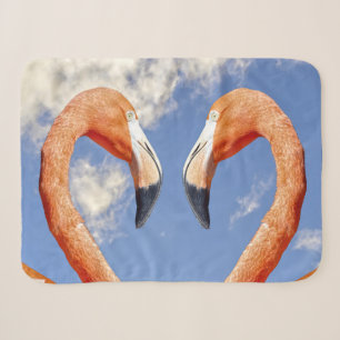 Caribische flamingo liefdeshart sherpa deken