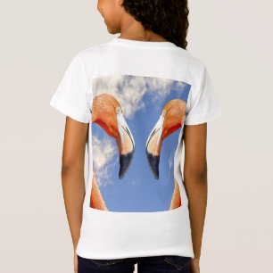 Caribische flamingo liefdeshart t-shirt