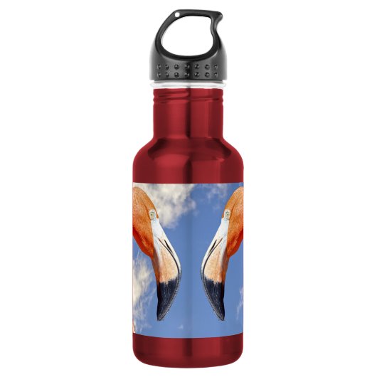 Caribische flamingo liefdeshart waterfles (Voorkant)