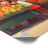 Caribische fruitmarkt met kinderen poster (Hoek)