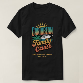 Caribische gezinscruise aangepaste naam jaar t-shirt