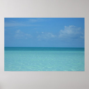 Caribische Horizon Tropisch Turquoise Blauw Poster