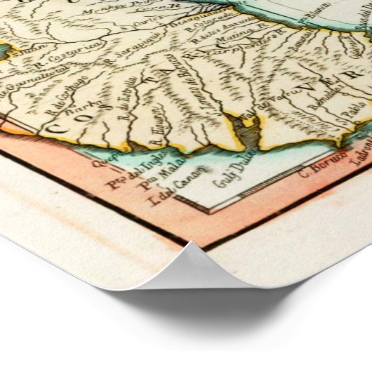  Caribische kaart (1795) Poster (Hoek)