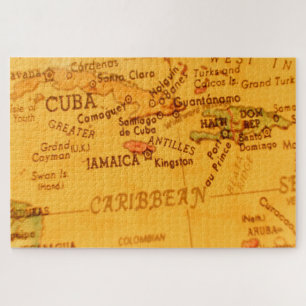  Caribische kaart Jamaica Jigzaag Puzzle Legpuzzel