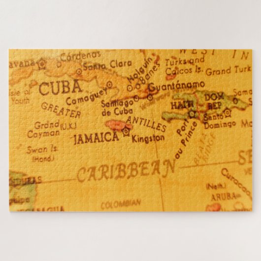  Caribische kaart Jamaica Jigzaag Puzzle Legpuzzel (Horizontaal)