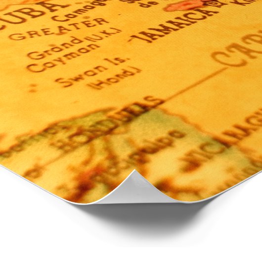 Caribische kaart Poster (Hoek)