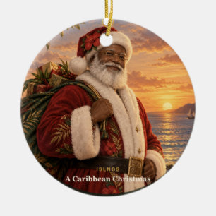 Caribische Kerstman Kerstversiering Eiland Zonso Keramisch Ornament