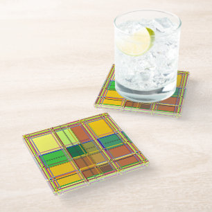 Caribische Kleurrijke Stof Madras Tartan Glazen Onderzetter
