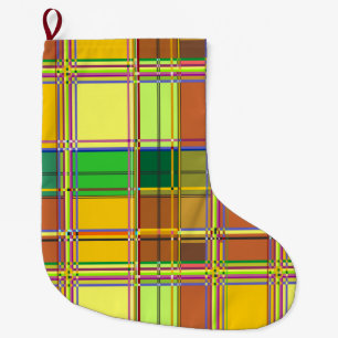 Caribische Kleurrijke Stof Madras Tartan Grote Kerstsok