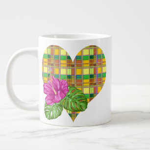 Caribische Kleurrijke Stof Madras Tartan Grote Koffiekop