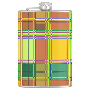Caribische Kleurrijke Stof Madras Tartan Heupfles