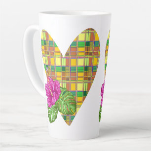 Caribische Kleurrijke Stof Madras Tartan Latte Mok