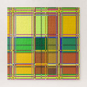 Caribische Kleurrijke Stof Madras Tartan Legpuzzel