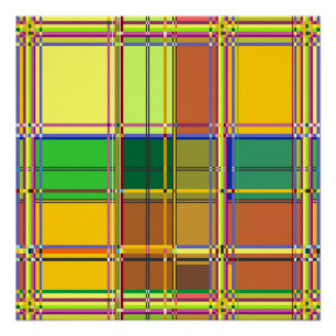 Caribische Kleurrijke Stof Madras Tartan Perfect Poster