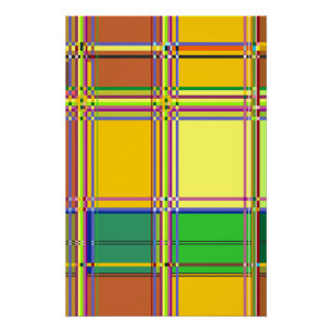 Caribische Kleurrijke Stof Madras Tartan Perfect Poster