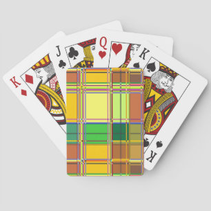 Caribische Kleurrijke Stof Madras Tartan Pokerkaarten