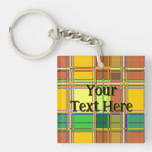 Caribische Kleurrijke Stof Madras Tartan Sleutelhanger