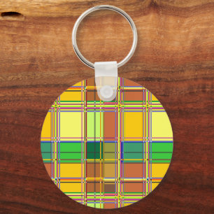 Caribische Kleurrijke Stof Madras Tartan Sleutelhanger