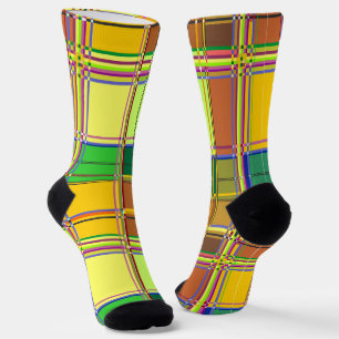 Caribische Kleurrijke Stof Madras Tartan Sokken