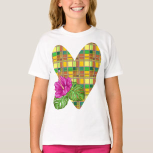 Caribische Kleurrijke Stof Madras Tartan T-shirt