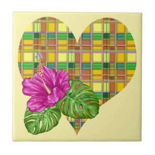 Caribische Kleurrijke Stof Madras Tartan Tegeltje
