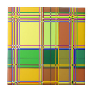 Caribische Kleurrijke Stof Madras Tartan Tegeltje