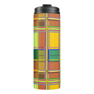 Caribische Kleurrijke Stof Madras Tartan Thermosbeker