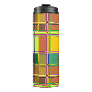 Caribische Kleurrijke Stof Madras Tartan Thermosbeker