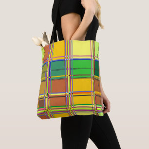 Caribische Kleurrijke Stof Madras Tartan Tote Bag