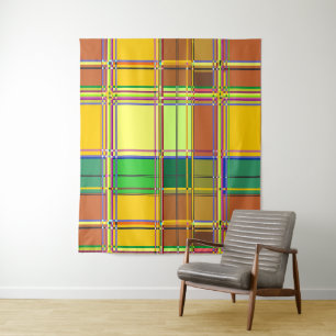 Caribische Kleurrijke Stof Madras Tartan Wandkleed