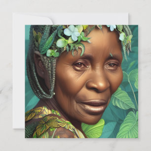 Caribische Koningin Zwarte Vrouw Portret Plat Groe