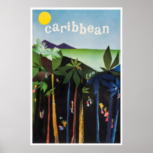 Caribische Kunst Reisposter Thuis Dansende Muur Pr Poster