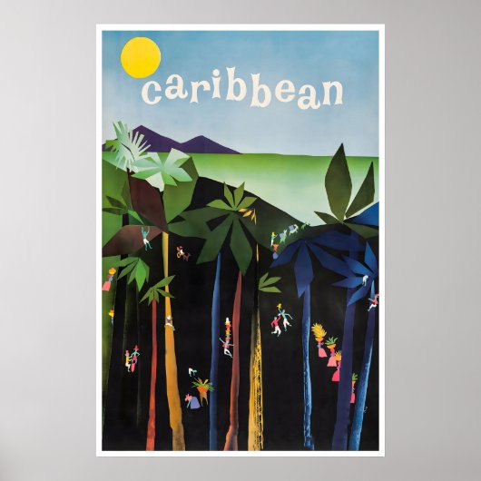 Caribische Kunst Reisposter Thuis Dansende Muur Pr Poster (Voorkant)