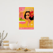 Caribische Kunstprint Delta Airlines Reisposter Poster (Keuken)