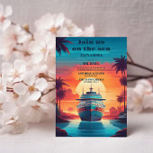 Caribische kust schilderachtig tropen bruiloft kaart