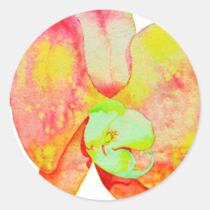 Caribische orchideeën, tropische waterverf bloemen ronde sticker