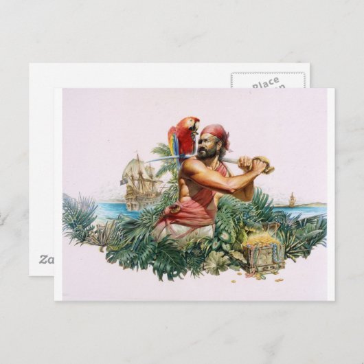 Caribische piraat briefkaart (Voorkant / Achterkant)