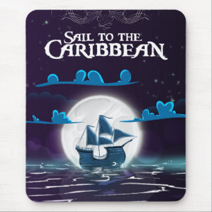 Caribische piraten cartoon reisprint. muismat