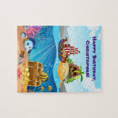 Caribische piraten, schat-eiland en schat, legpuzzel (Horizontaal)