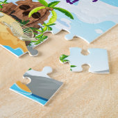 Caribische piraten, schat-eiland en schat, legpuzzel (Zijkant)