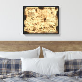 Caribische schatkaart canvas afdruk (Insitu (Slaapkamer))