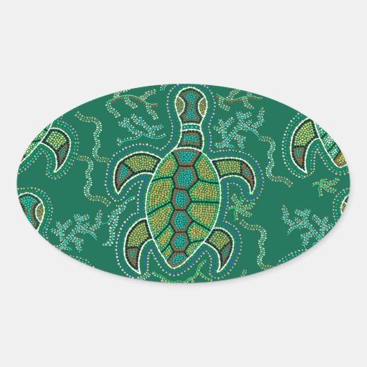 Caribische Tortuga Ovale Sticker (Voorkant)