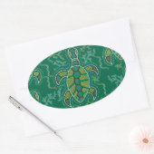 Caribische Tortuga Ovale Sticker (Envelop)