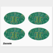 Caribische Tortuga Ovale Sticker (Vel)