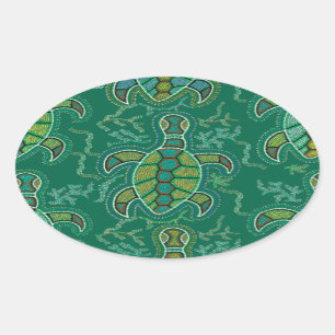 Caribische Tortuga Ovale Sticker