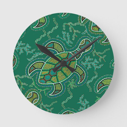 Caribische Tortuga Ronde Klok (Voorkant)