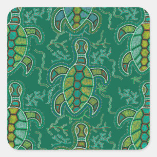 Caribische Tortuga Vierkante Sticker