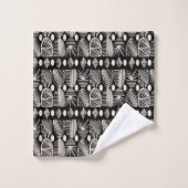 Caribische Tribal Mudcloth: Zwart, Wit, Bad Handdoek (Wasdoekje)